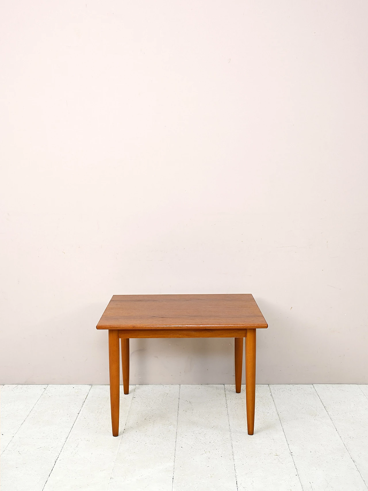 Scandinavian teak square coffee table, 1960s 2