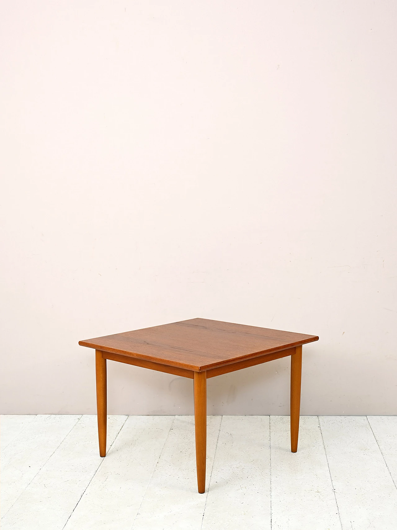 Scandinavian teak square coffee table, 1960s 3