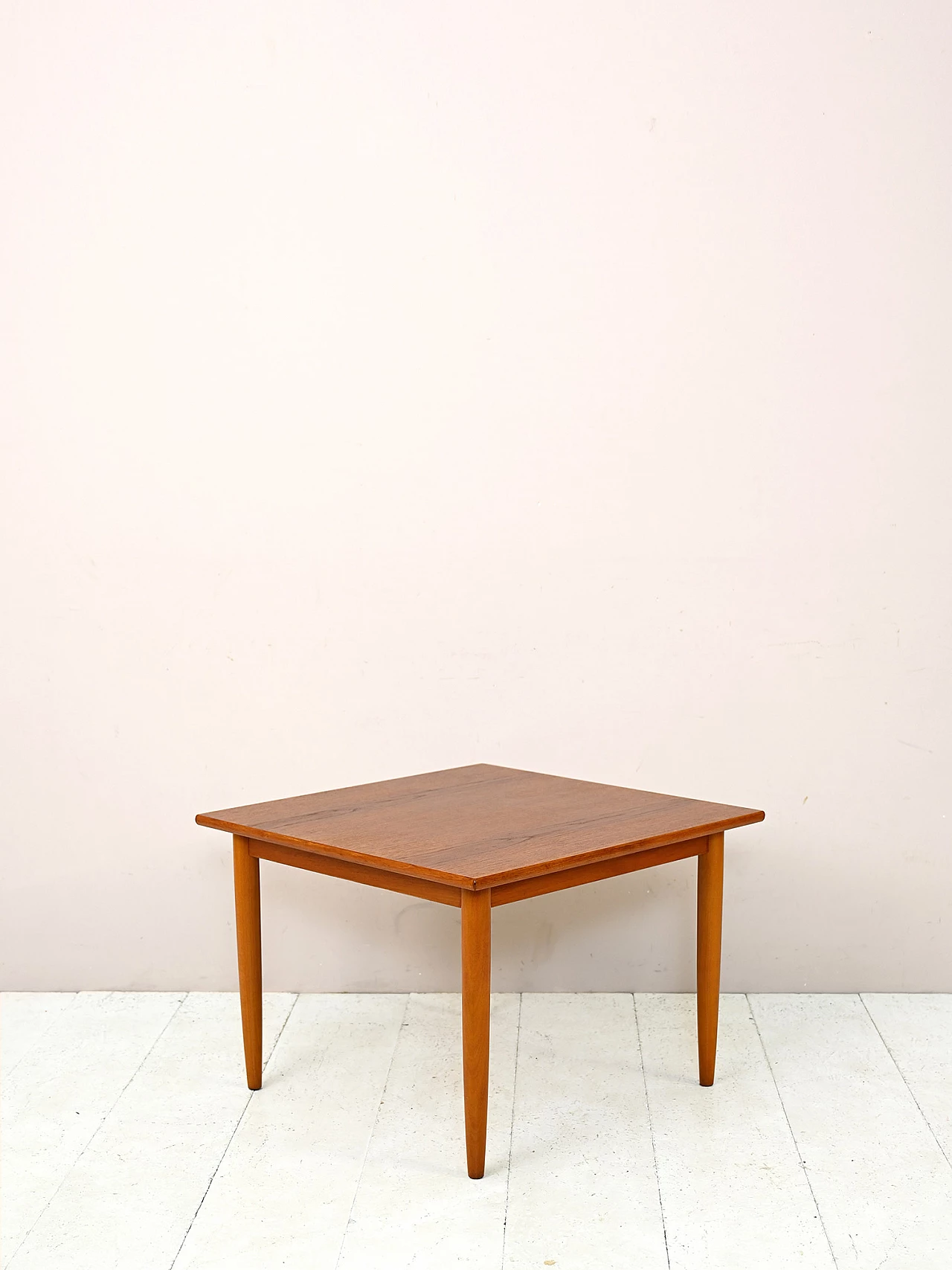 Scandinavian teak square coffee table, 1960s 4