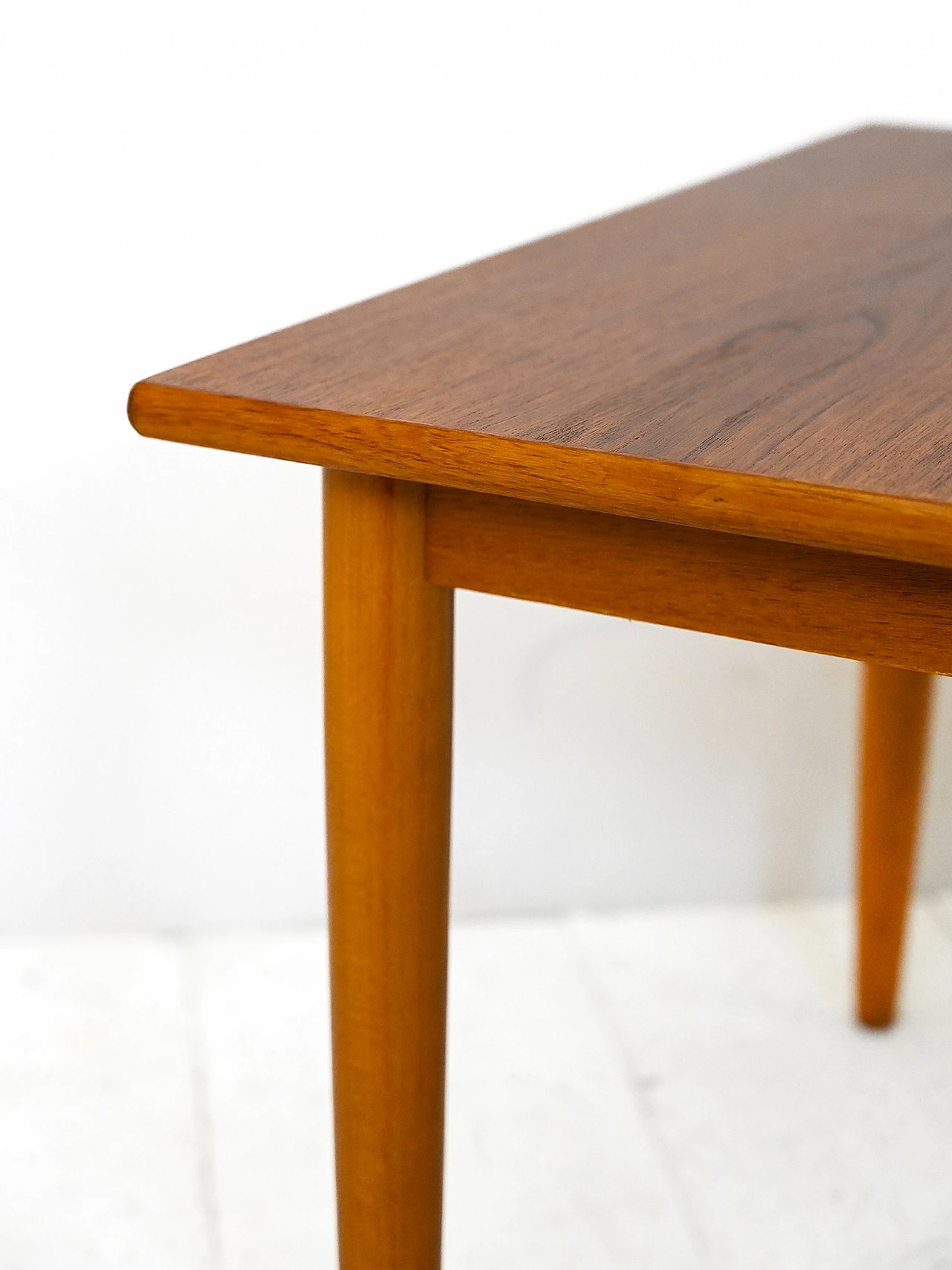 Scandinavian teak square coffee table, 1960s 6