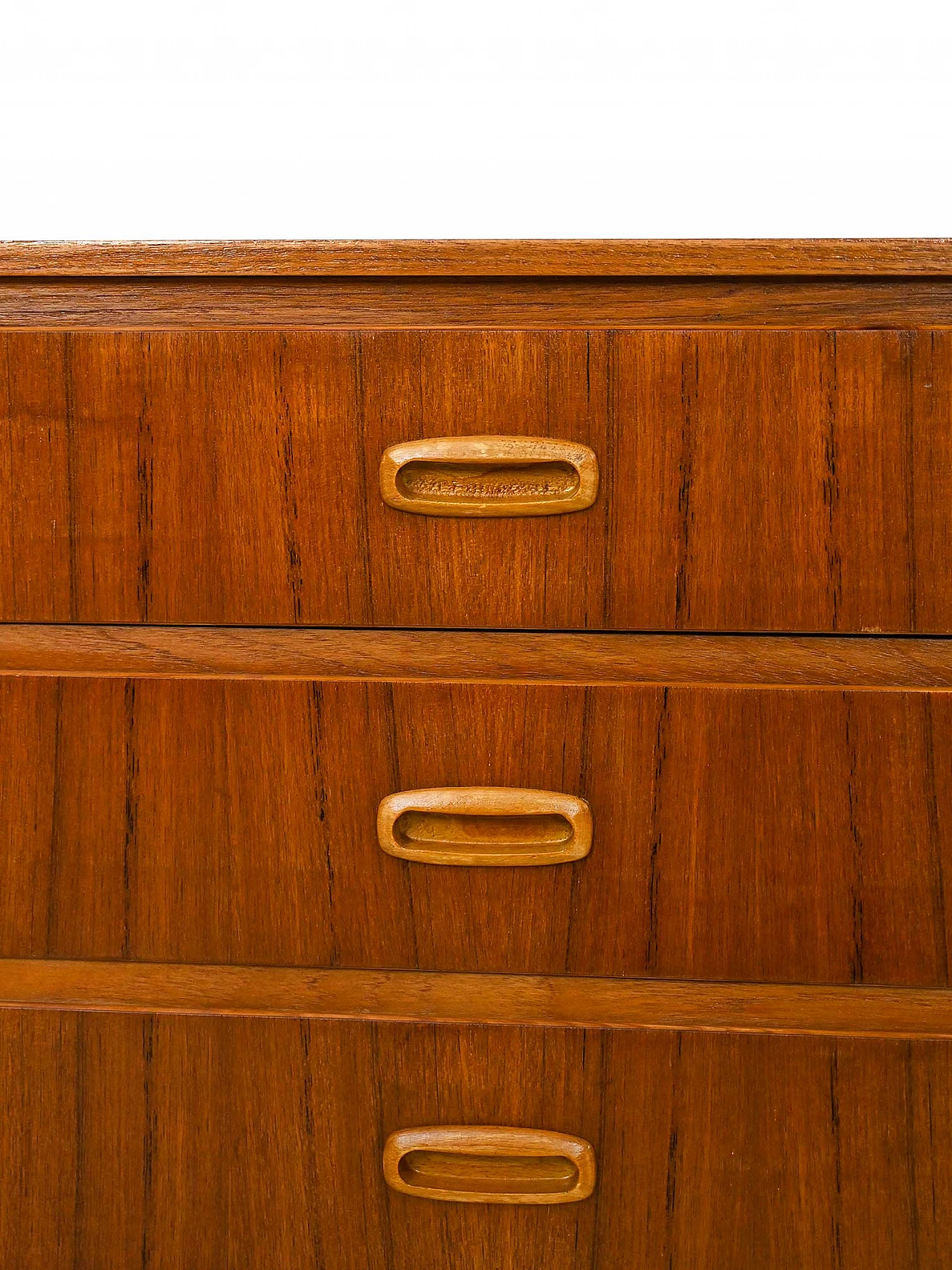 Comodino svedese in legno a tre cassetti, anni '60 6