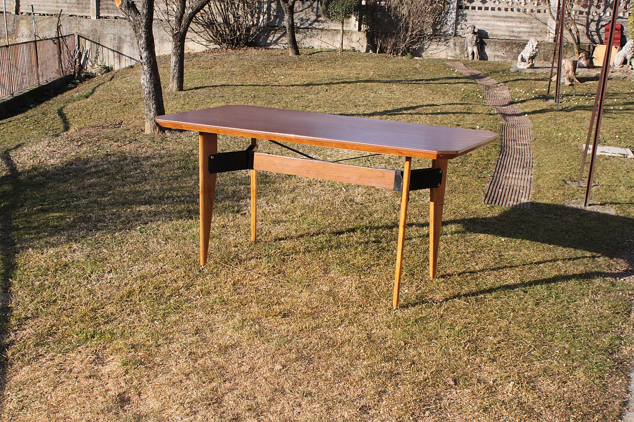 Tavolo in legno e metallo con piano in formica di Carlo Ratti, anni '60 1