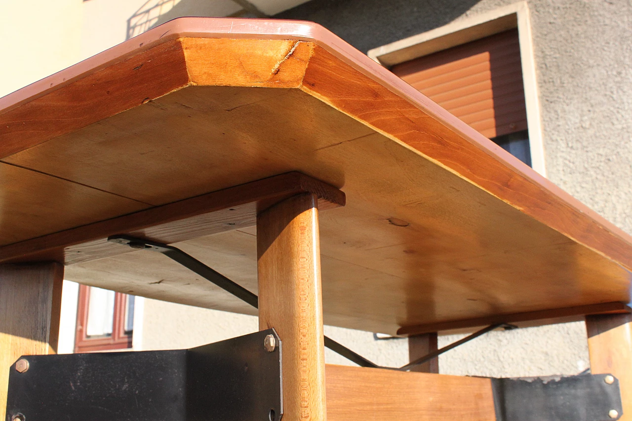 Tavolo in legno e metallo con piano in formica di Carlo Ratti, anni '60 6
