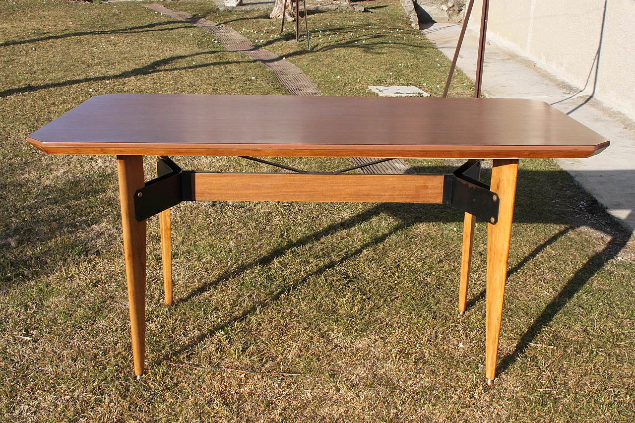 Wood and metal table with formica top by Carlo Ratti, 1960s 7