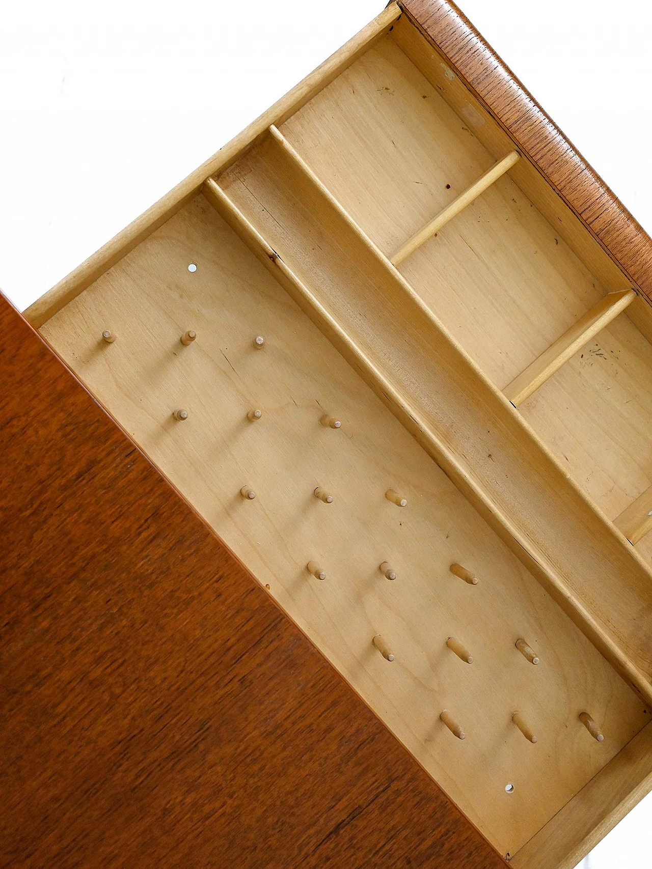 Teak and rattan wool holder, 1960s 10