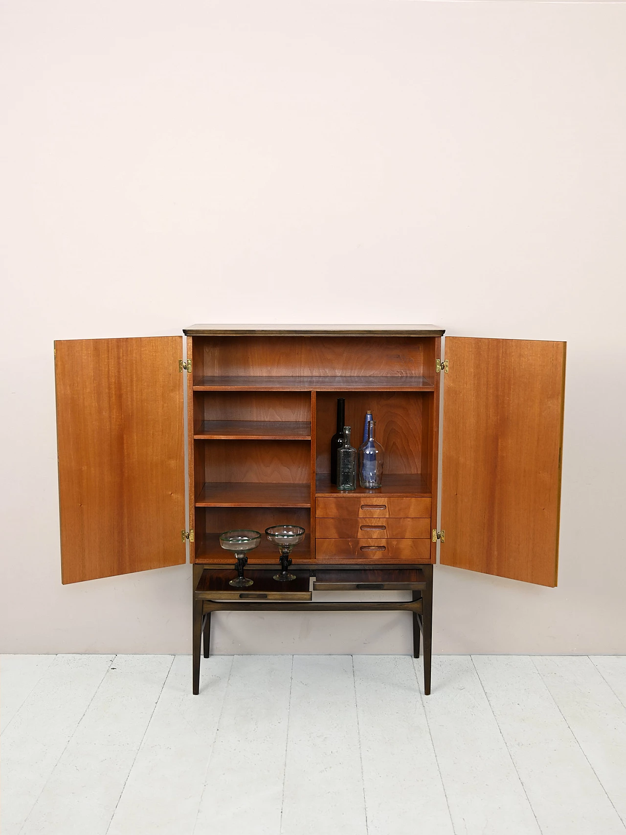Teak and rosewood bar cabinet, 1950s 4