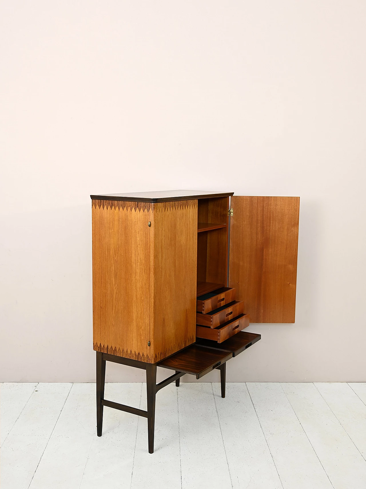 Teak and rosewood bar cabinet, 1950s 5