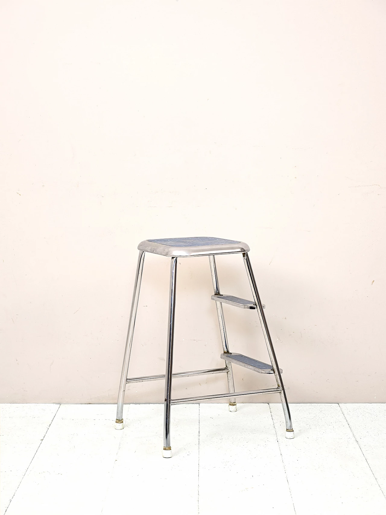 Swedish blue metal ladder, 1960s 3