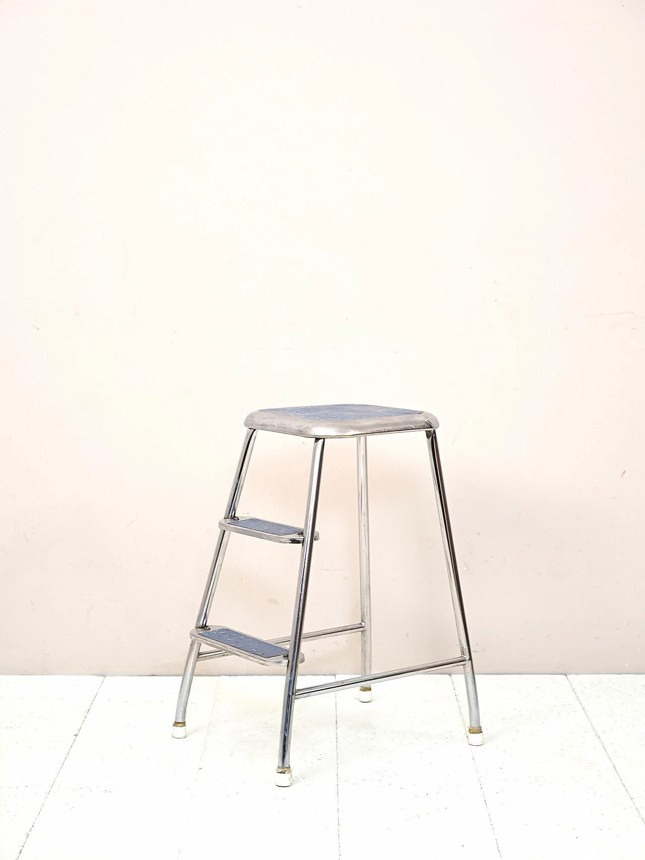 Swedish blue metal ladder, 1960s 4