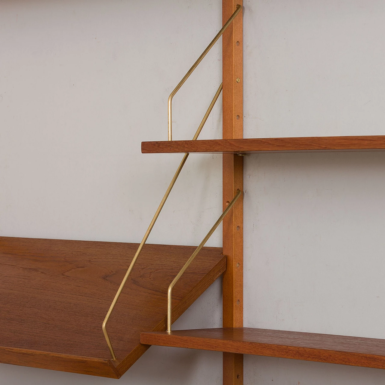 Hanging bookcase with desk in the style of Preben Sorensen, 1960s 10