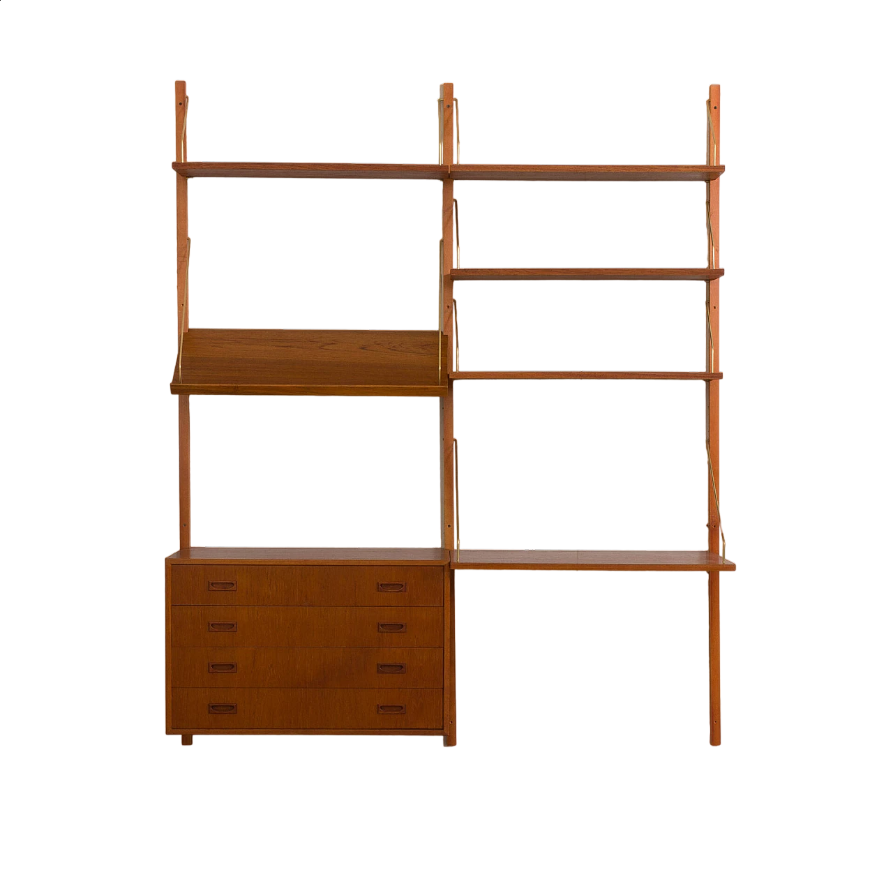 Hanging bookcase with desk in the style of Preben Sorensen, 1960s 16
