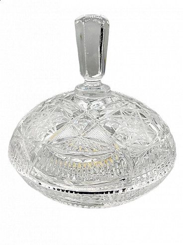 Bohemian crystal bowl with lid, early 20th century