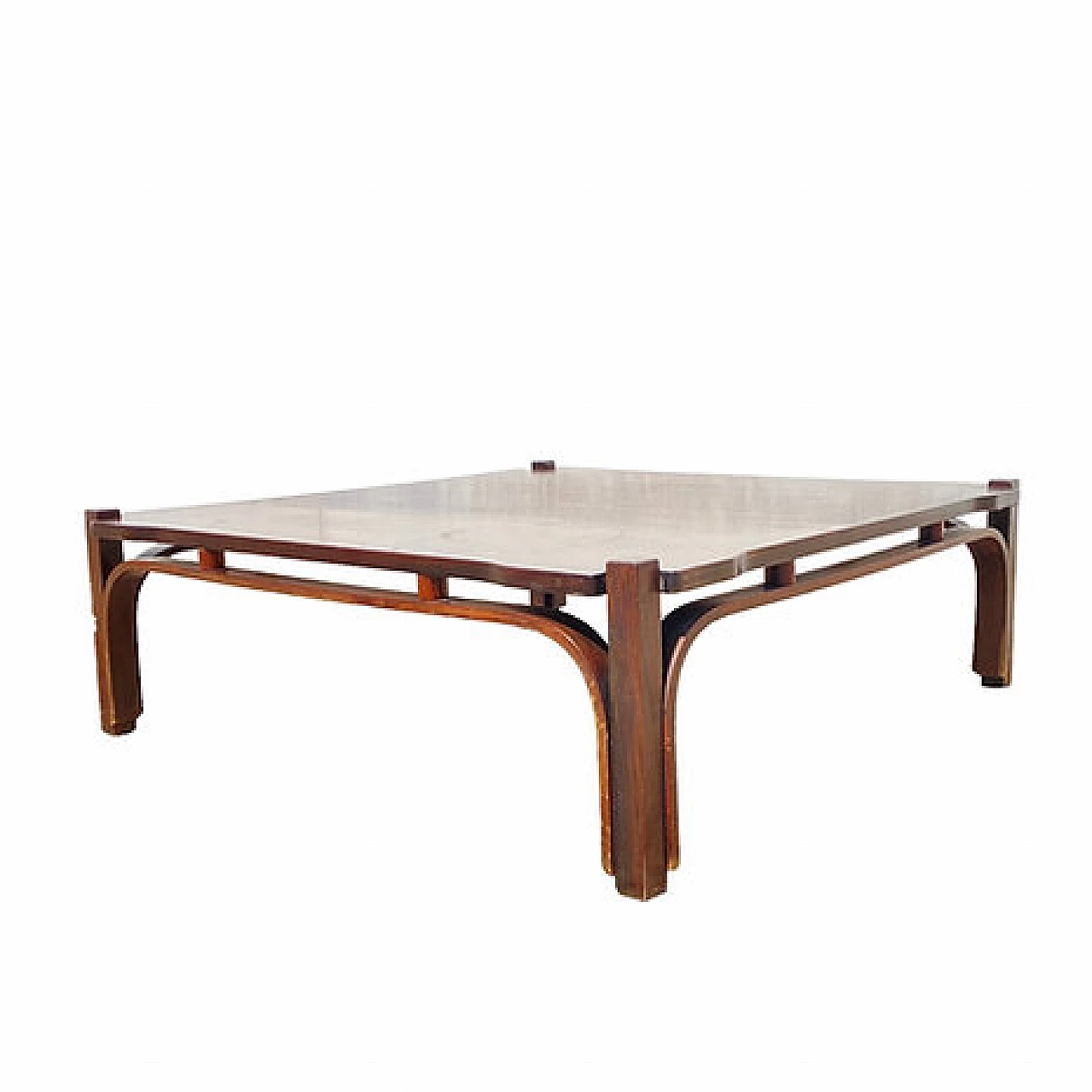 Walnut coffee table by Tito Agnoli for Cinova, 1960s 2