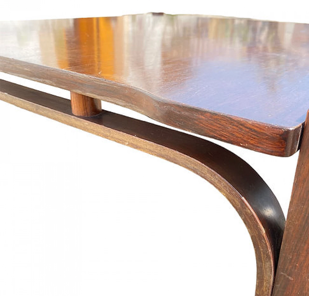 Walnut coffee table by Tito Agnoli for Cinova, 1960s 5