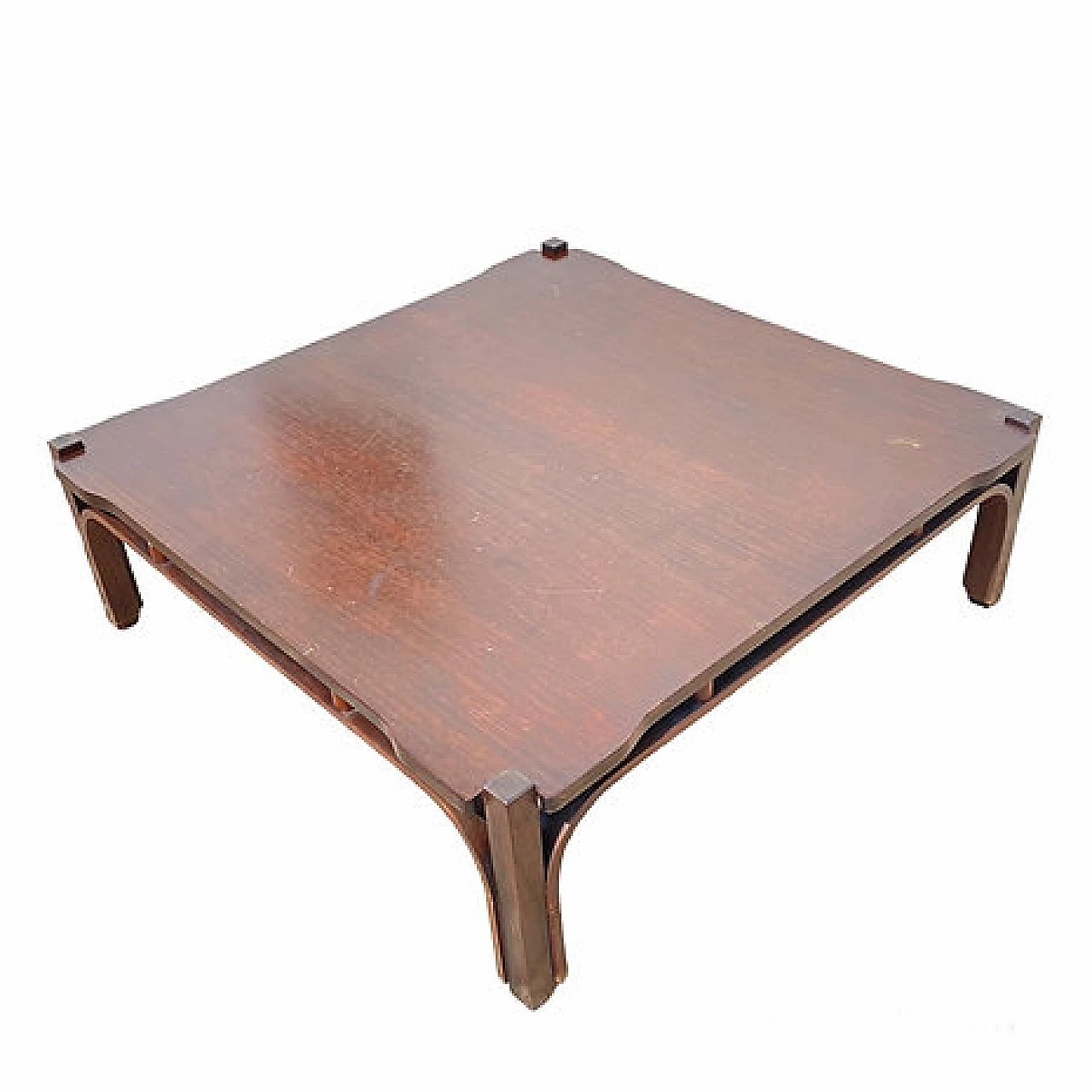 Walnut coffee table by Tito Agnoli for Cinova, 1960s 8