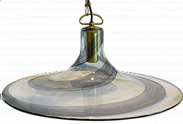 Coppia di lampadari in vetro e ottone di Lino Tagliapietra per La Murrina, anni '70