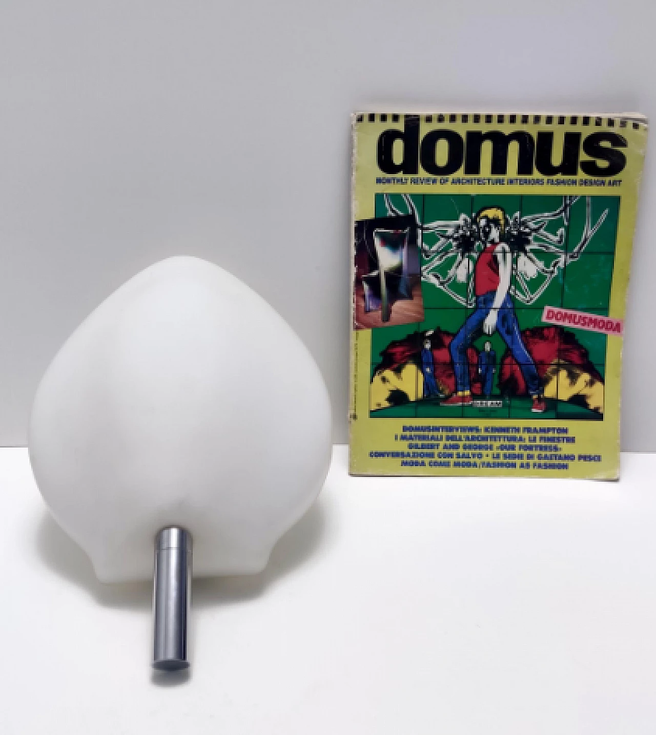 Metal and glass 2299 wall light by Fontana Arte, 1980s 3