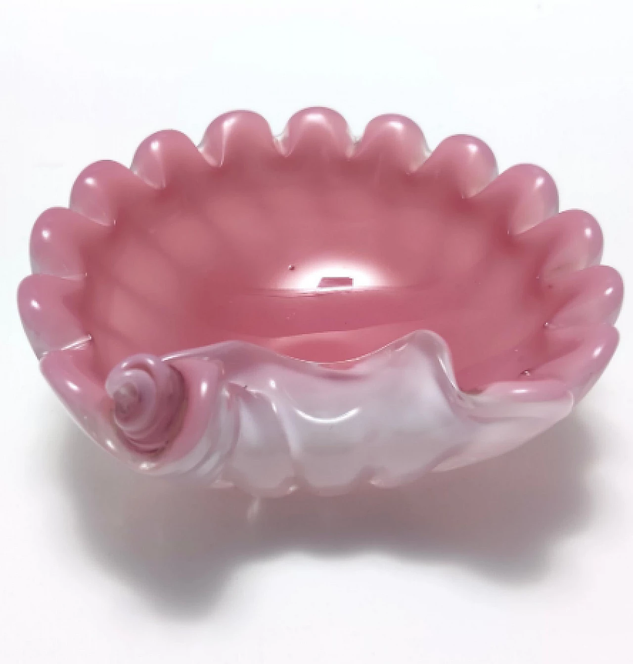 Shell-shaped pink glass bowl by Fratelli Toso, 1950s 8