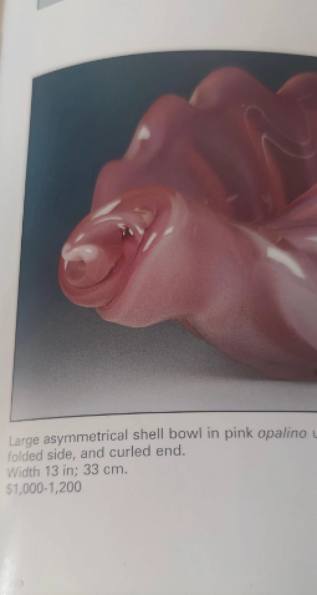 Shell-shaped pink glass bowl by Fratelli Toso, 1950s 15