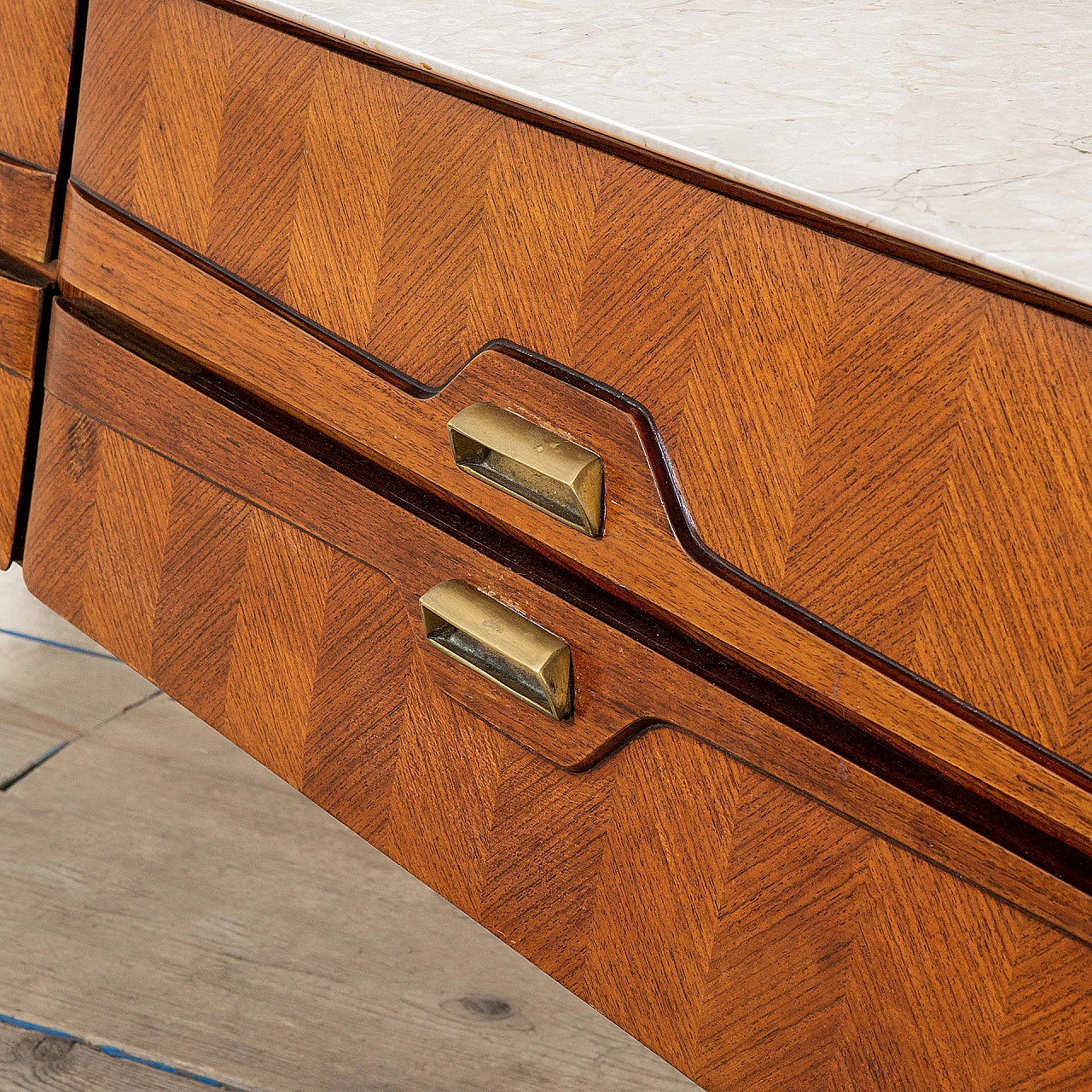 Four-drawer dresser with marble top by La Permanente Mobili di Cantù, 1950s 4