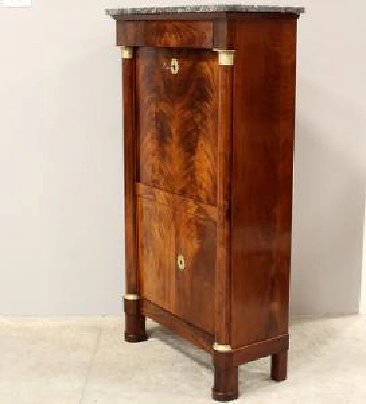 Mahogany Empire Secretaire with marble top, early 19th century 2