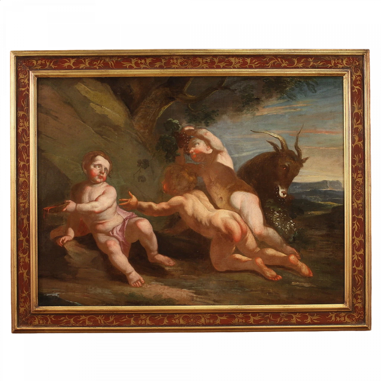 Baccanale di putti, dipinto a olio su tela, '600 16