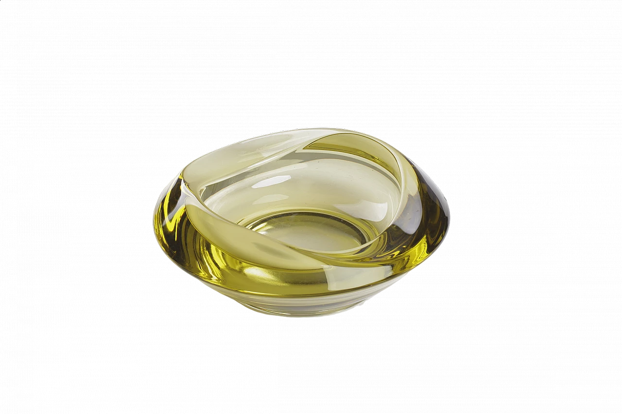 Yellow glass ashtray by Rudolf Jurnikl, 1960s 6