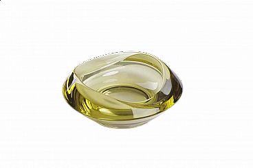Yellow glass ashtray by Rudolf Jurnikl, 1960s