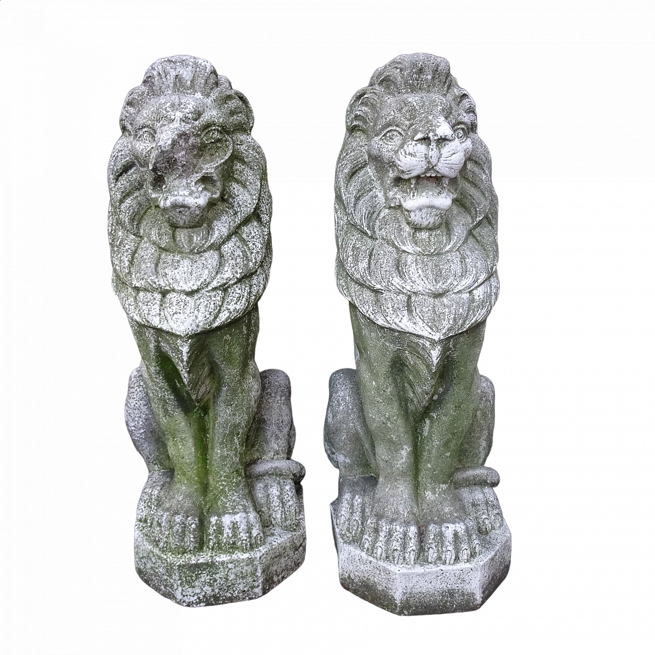 Coppia di sculture di leoni in granito, inizio '900 6