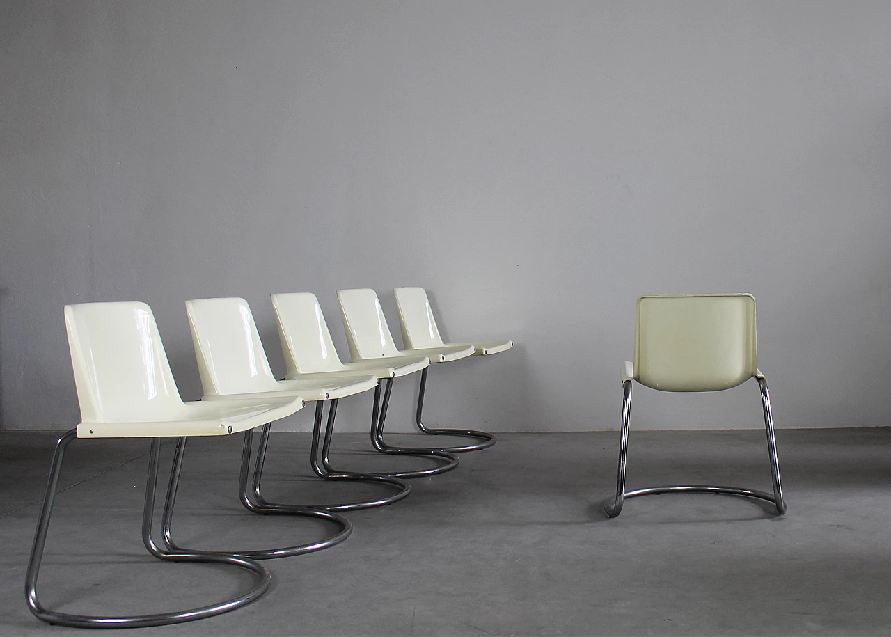 6 Alessia chairs by Giotto Stoppino for Driade, 1970s 3