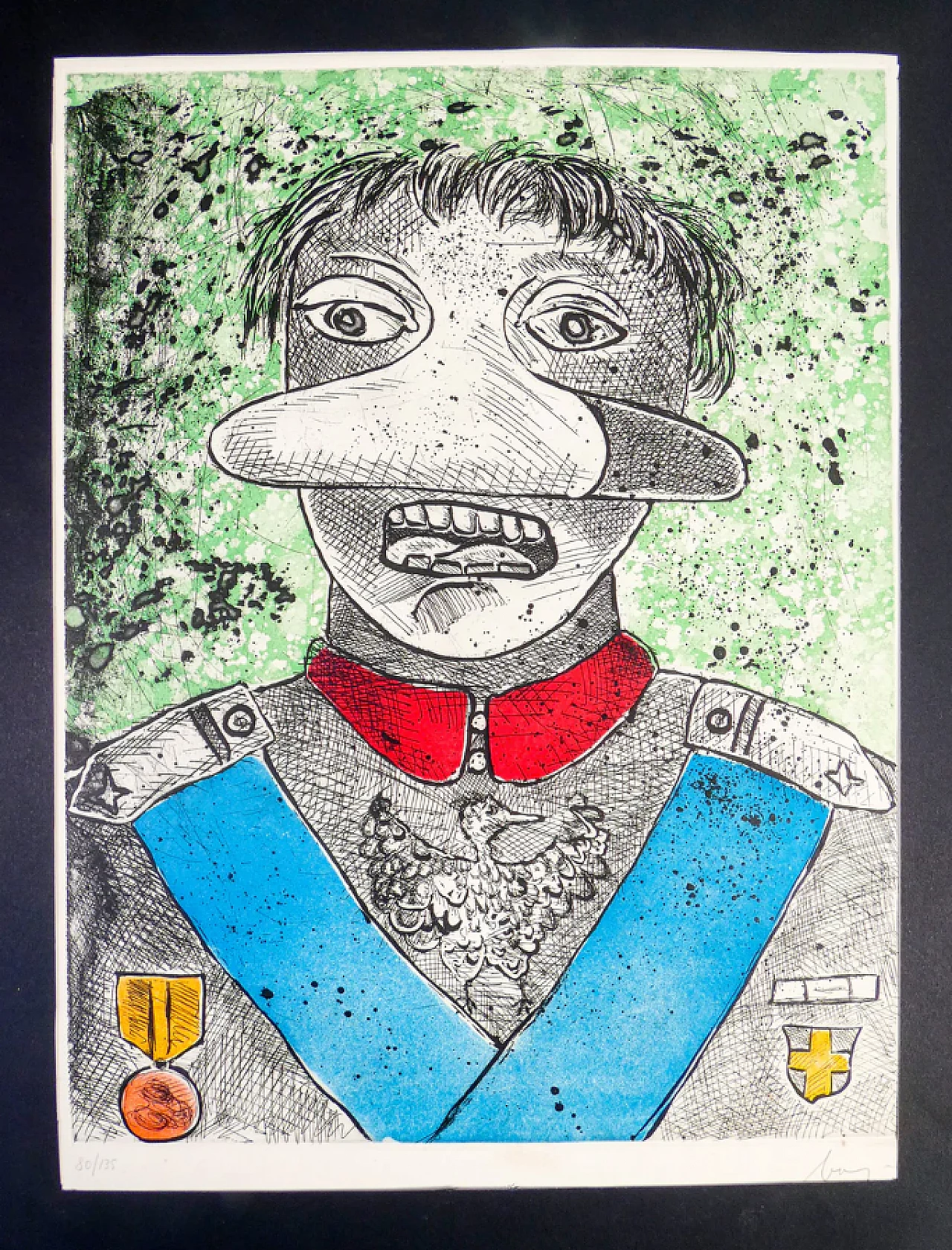 General by Enrico BAJ, etching, 1970s 1