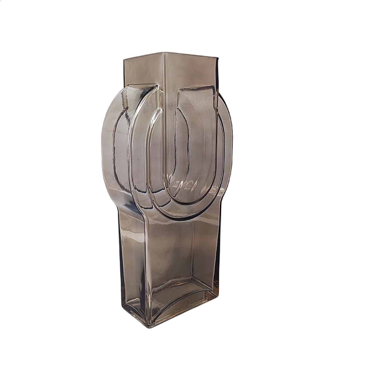 Vaso in vetro beige di Tamara Aladin, anni '70 7