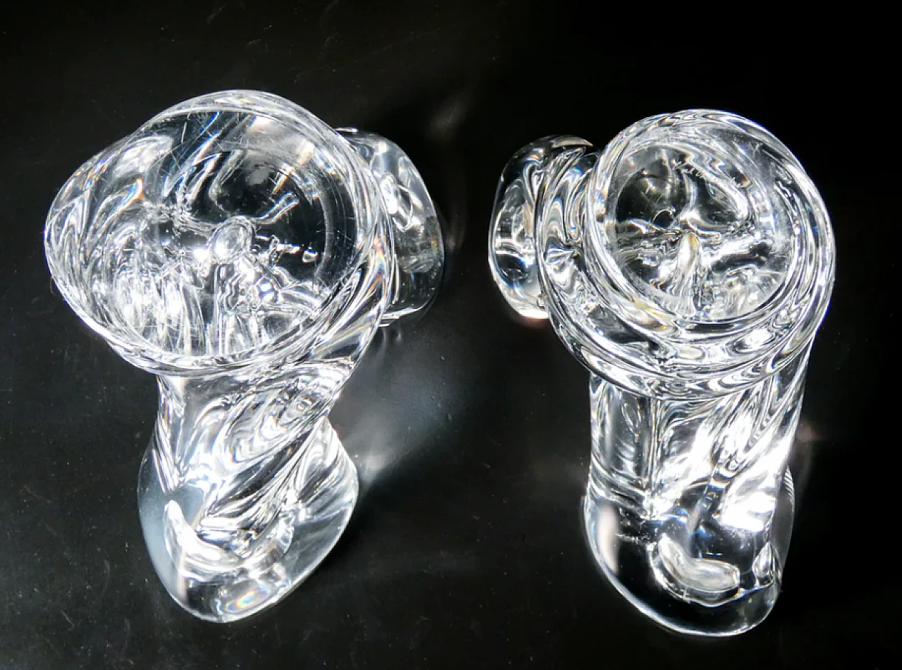 Pair of Val Saint Lambert crystal candelabra, 1960s 8