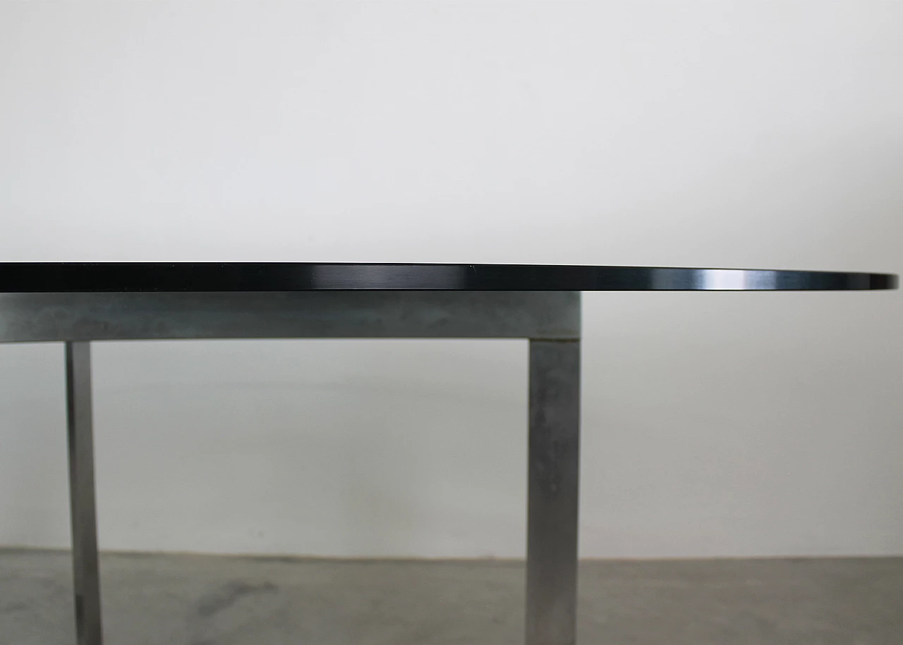 Steel and glass oval dining table by Vittorio Introini for Saporiti, 1970s 3