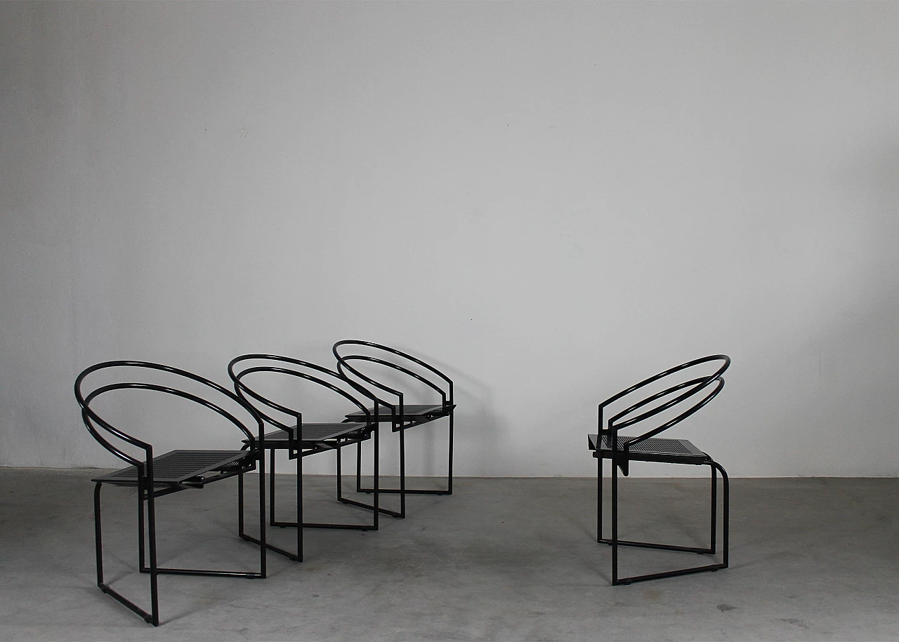 4 La Tonda steel and metal chairs by Mario Botta for Alias, 1980s 2
