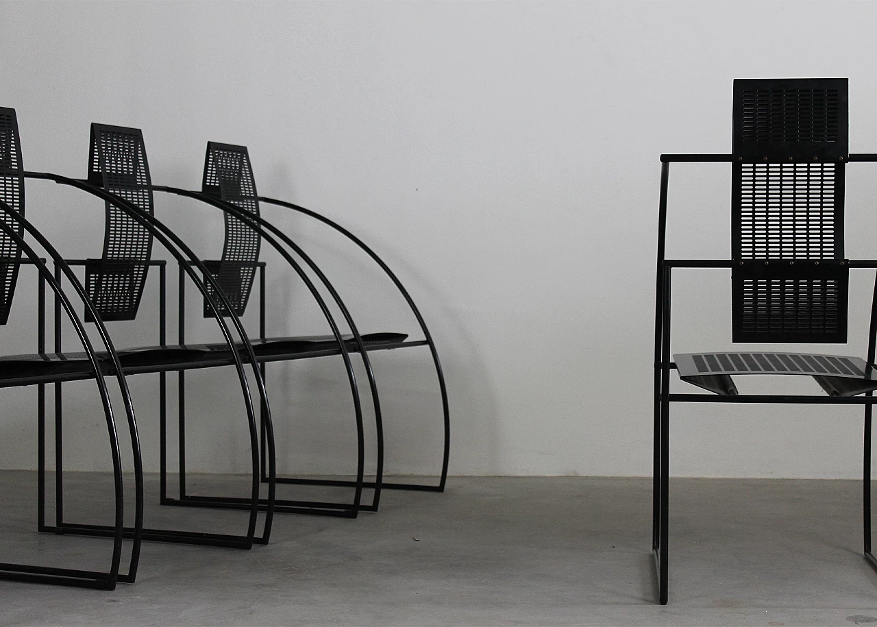 6 La Quinta chairs in steel and metal by Mario Botta for Alias, 1985 1