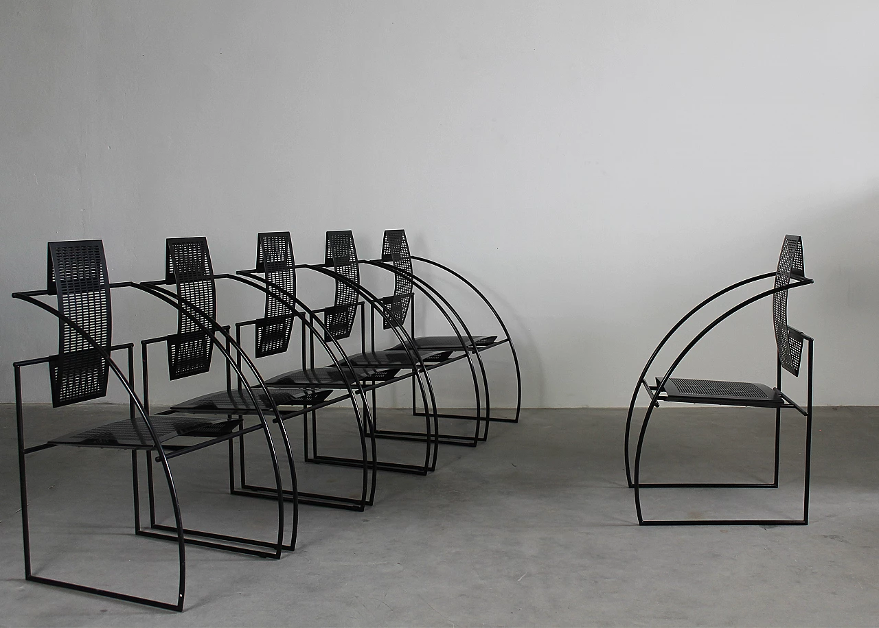 6 La Quinta chairs in steel and metal by Mario Botta for Alias, 1985 4