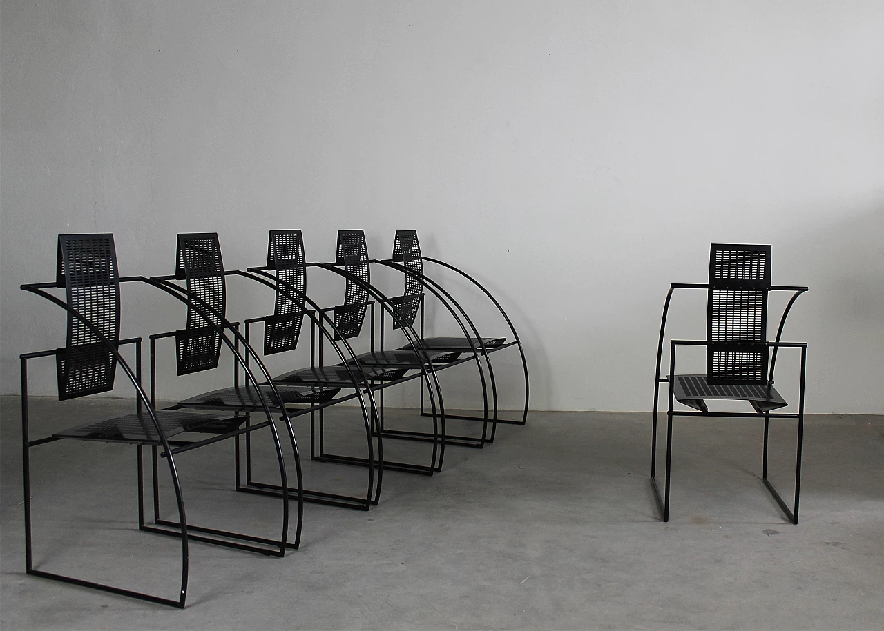 6 La Quinta chairs in steel and metal by Mario Botta for Alias, 1985 5