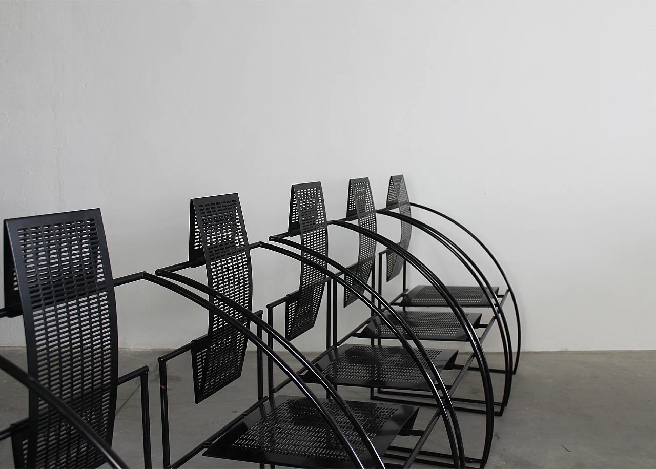 6 La Quinta chairs in steel and metal by Mario Botta for Alias, 1985 6