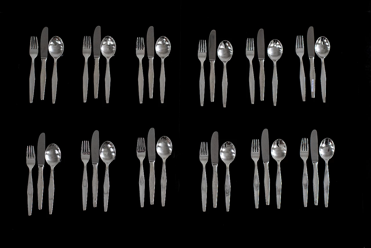 Cutlery set for twelve in nickel silver by Gio Ponti by Krupp, 1950s 3