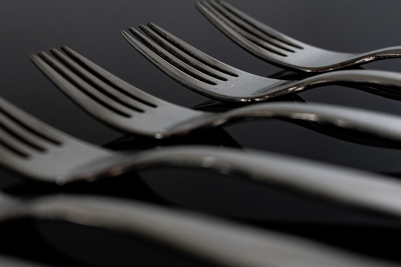 Cutlery set for twelve in nickel silver by Gio Ponti by Krupp, 1950s 7