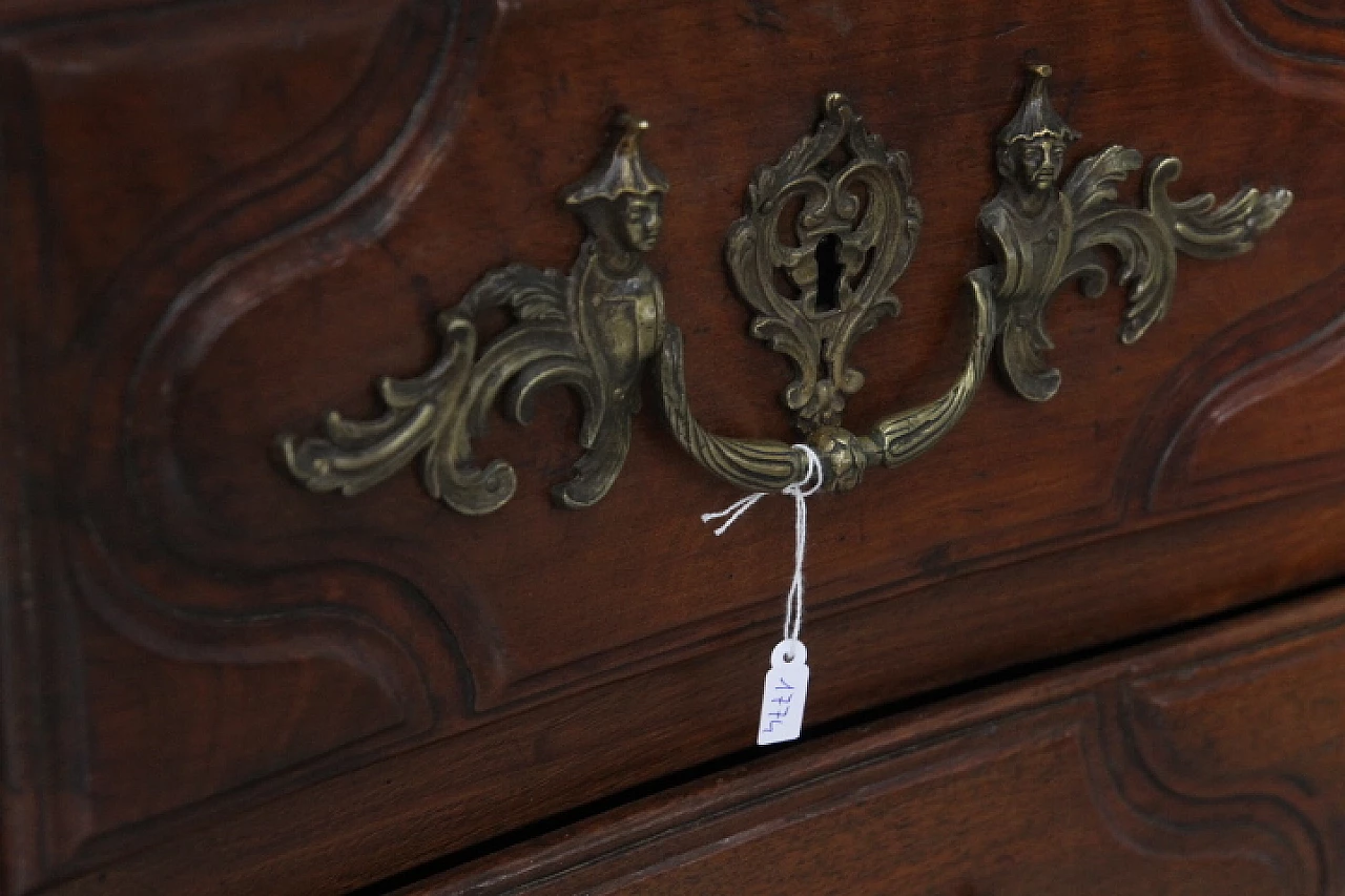 Louis XVI solid walnut dresser with bronze handles, late 18th century 9