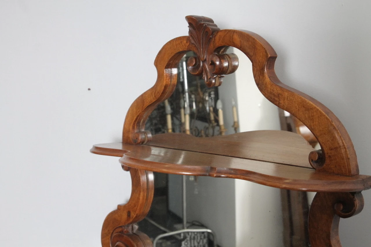 Solid walnut Louis Philippe sideboard with riser and rounded mirror, mid-19th century 9