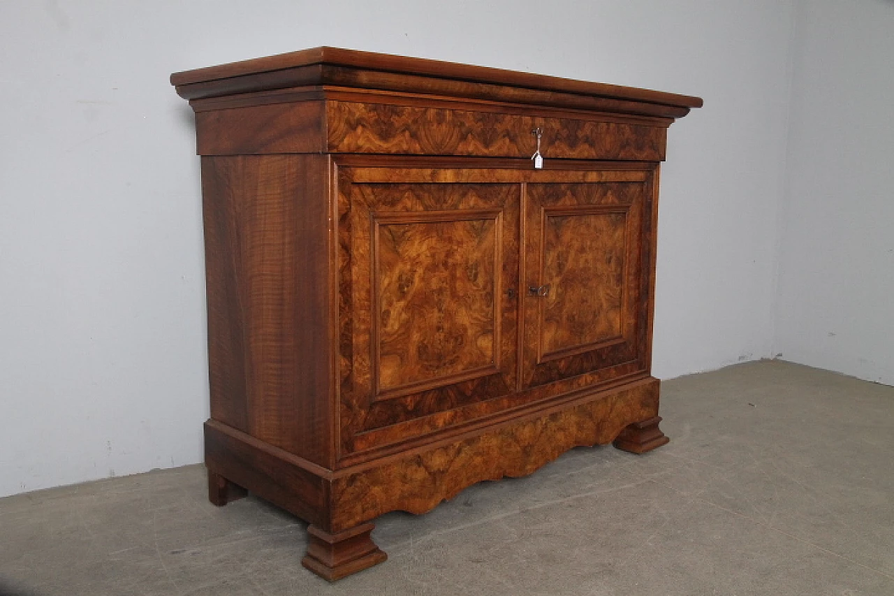 Louis Philippe solid walnut and briar-root Capuchin sideboard, 19th century 1