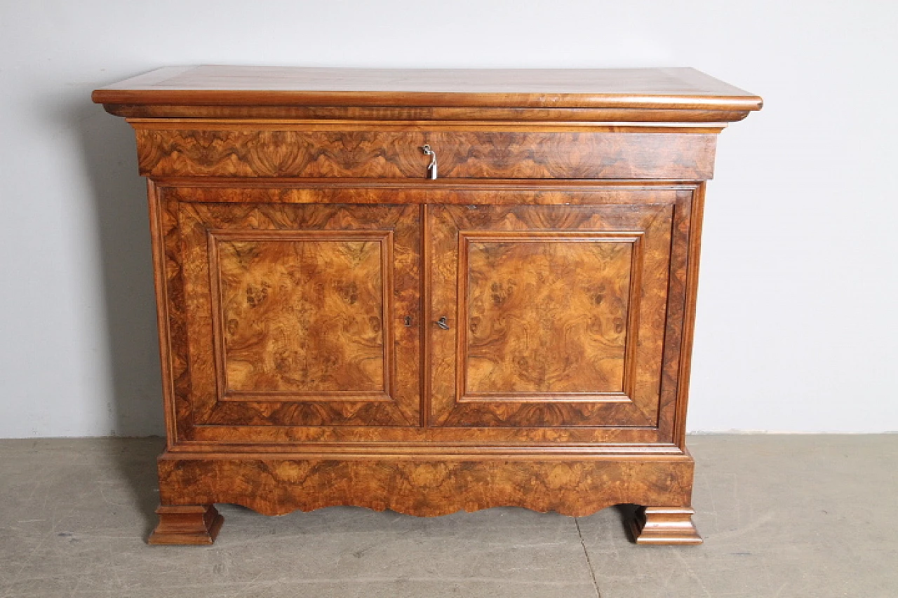 Louis Philippe solid walnut and briar-root Capuchin sideboard, 19th century 7