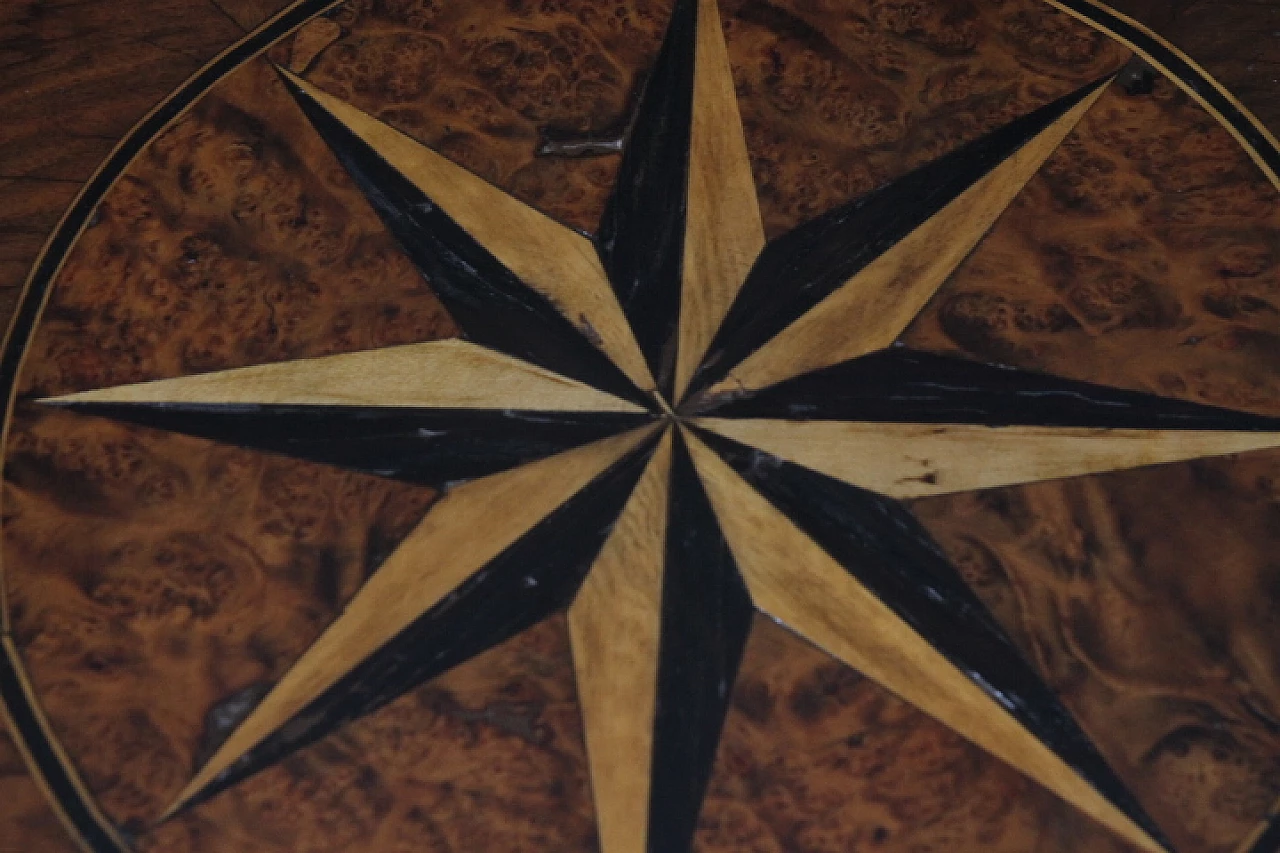 Rolo inlaid wood game table, late 18th century 8