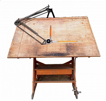 Wood and metal drafting machine by P. Resta, 1940s