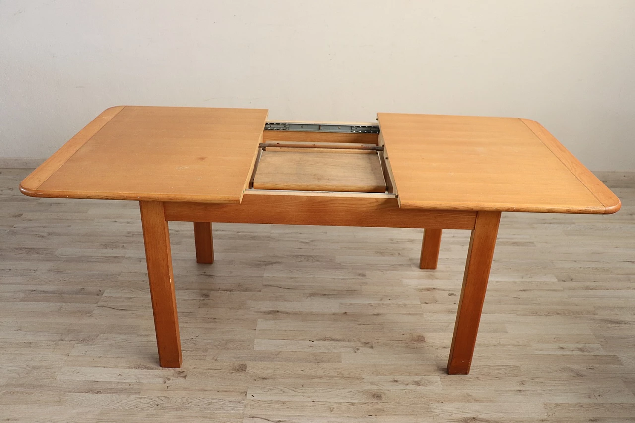 Swedish oak extendable table, 1970s 3