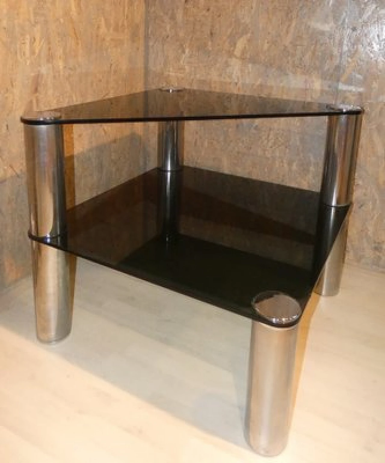 Tavolino Marcuso in cristallo e acciaio di Marco Zanuso per Zanotta, anni '60 2