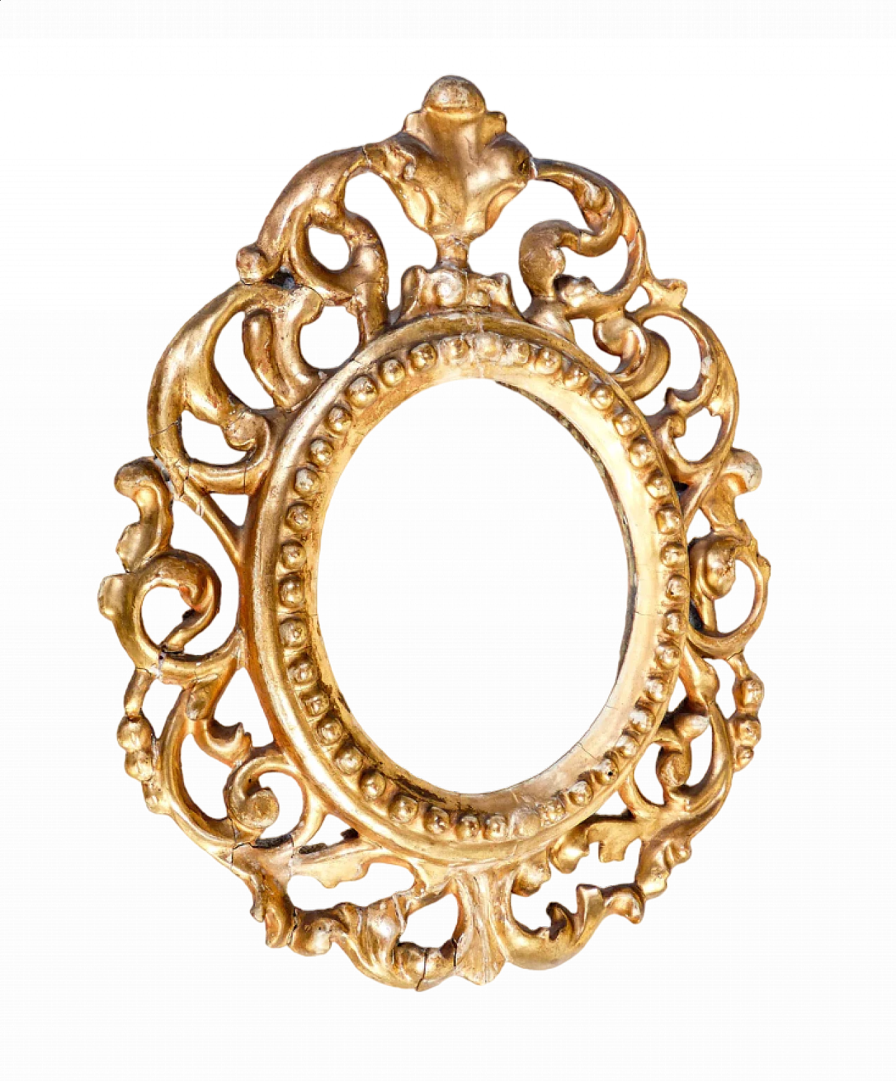 Carved wooden mirror gilded with gold leaf, 18th century 8
